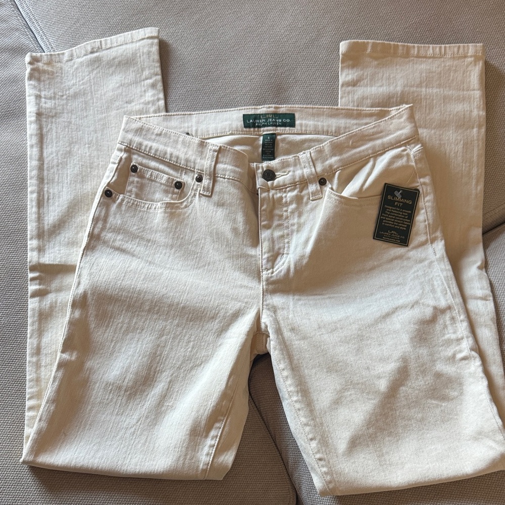 Lauren Ralph Lauren Cream Straight Leg Jeans 6